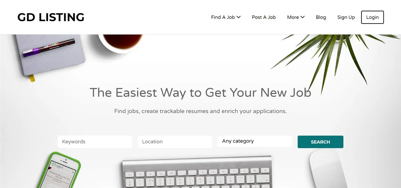 Historical capture of the GD Listing recruitment platform